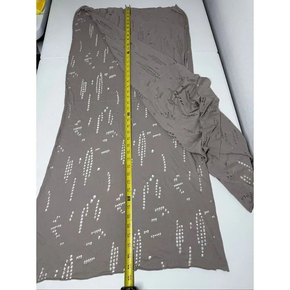 Rare Maison Scotch Distressed Lagenlook Bohemian Scarf 21”X 86” Cacao